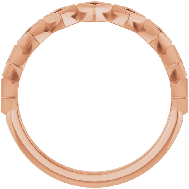 14K Gold Square Lab-Grown Diamond Bezel-Set Anniversary Band – 1/10–5/8 CTW - Rose Gold - view 3