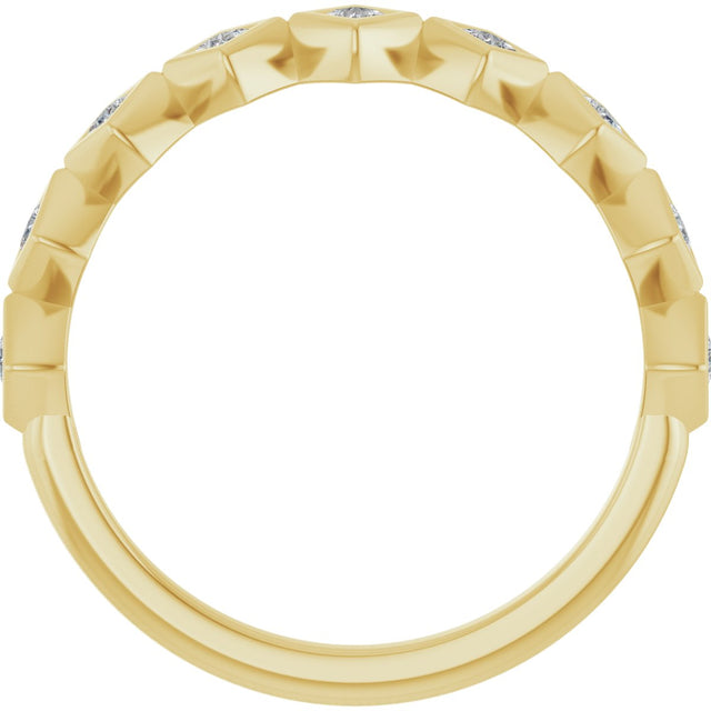 10K Gold Square Natural Diamond Bezel-Set Anniversary Band – 1/8–5/8 CTW - Yellow Gold - view 2