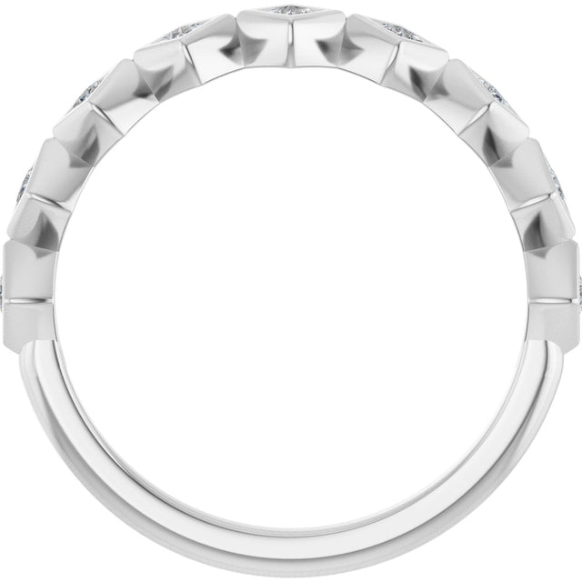 14K Gold Square Lab-Grown Diamond Bezel-Set Anniversary Band – 1/10–5/8 CTW - White Gold - view 4