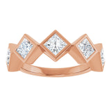 14K Gold Square Natural Diamond Bezel-Set Anniversary Band – 3/4–2 CTW - Rose Gold - view 3