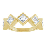 10K Gold Square Lab-Grown Diamond Bezel-Set Anniversary Band – 3/4–2 CTW (Style 126546) - Yellow Gold - view 3