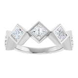 10K Gold Square Lab-Grown Diamond Bezel-Set Anniversary Band – 3/4–2 CTW (Style 126546) - White Gold - view 3