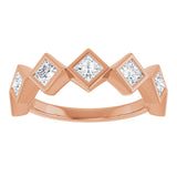 10K Gold Square Natural Diamond Bezel-Set Anniversary Band – 9/10–1 9/10 CTW - Rose Gold - view 3