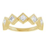 10K Gold Square Lab-Grown Diamond Bezel-Set Anniversary Band – 3/4–2 CTW (Style 126546) - Yellow Gold - view 3