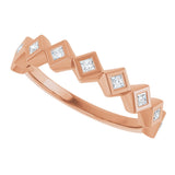 10K Gold Square Natural Diamond Bezel-Set Anniversary Band – 1/8–5/8 CTW - Rose Gold - view 5