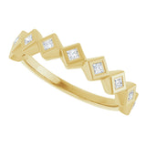 10K Gold Square Lab-Grown Diamond Bezel-Set Anniversary Band – 1/8–5/8 CTW - Yellow Gold - view 5