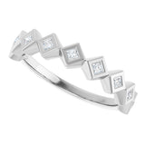 10K Gold Square Natural Diamond Bezel-Set Anniversary Band – 1/8–5/8 CTW - White Gold - view 5