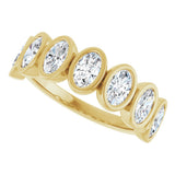 10K Gold Oval Natural Diamond Bezel-Set Anniversary Band – 1 3/4 CTW - Yellow Gold - view 5