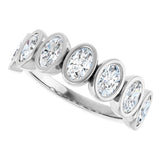 Platinum Oval Natural Diamond Bezel-Set Anniversary Band – 1 3/4 CTW - view 5