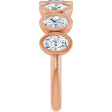 10K Gold Oval Natural Diamond Bezel-Set Anniversary Band – 1 3/4 CTW - Rose Gold - view 4