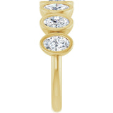 10K Gold Oval Natural Diamond Bezel-Set Anniversary Band – 1 3/4 CTW - Yellow Gold - view 4