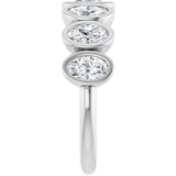 Platinum Oval Natural Diamond Bezel-Set Anniversary Band – 1 3/4 CTW - view 4