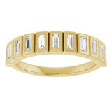 10K Gold Straight Baguette Natural Diamond Bezel-Set Anniversary Band – 1/4–5/8 CTW - Yellow Gold - view 3