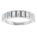 14K Gold Straight Baguette Lab-Grown Diamond Bezel-Set Anniversary Band – 1/3–9/10 CTW - White Gold - view 3