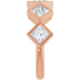 14K Gold Square Lab-Grown Diamond Bezel-Set Anniversary Band – 3/4–2 CTW - Rose Gold - view 4