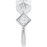 14K Gold Square Natural Diamond Bezel-Set Anniversary Band – 3/4–2 CTW - White Gold - view 4
