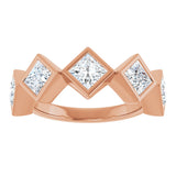 14K Gold Square Lab-Grown Diamond Bezel-Set Anniversary Band – 3/4–2 CTW - Rose Gold - view 3
