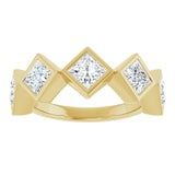 10K Gold Square Lab-Grown Diamond Bezel-Set Anniversary Band – 3/4–2 CTW (Style 126546) - Yellow Gold - view 3
