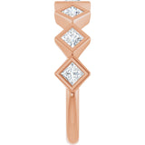14K Gold Square Natural Diamond Bezel-Set Anniversary Band – 1/8–5/8 CTW - Rose Gold - view 4