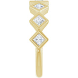 10K Gold Square Lab-Grown Diamond Bezel-Set Anniversary Band – 1/8–5/8 CTW - Yellow Gold - view 4