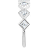 14K Gold Square Lab-Grown Diamond Bezel-Set Anniversary Band – 1/10–5/8 CTW - White Gold - view 4