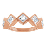 10K Gold Square Lab-Grown Diamond Bezel-Set Anniversary Band – 3/4–2 CTW (Style 126546) - Rose Gold - view 3