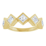 14K Gold Square Lab-Grown Diamond Bezel-Set Anniversary Band – 3/4–2 CTW - Yellow Gold - view 3