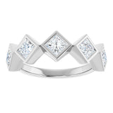 10K Gold Square Natural Diamond Bezel-Set Anniversary Band – 9/10–1 9/10 CTW - White Gold - view 3