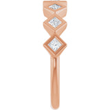 10K Gold Square Lab-Grown Diamond Bezel-Set Anniversary Band – 1/8–5/8 CTW - Rose Gold - view 4