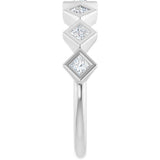 14K Gold Square Lab-Grown Diamond Bezel-Set Anniversary Band – 1/10–5/8 CTW - White Gold - view 4
