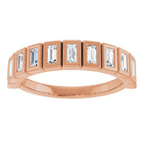 14K Gold Straight Baguette Lab-Grown Diamond Bezel-Set Anniversary Band – 1/3–9/10 CTW - Rose Gold - view 3