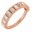 14K Gold Straight Baguette Lab-Grown Diamond Bezel-Set Anniversary Band – 1/3–9/10 CTW - Rose Gold