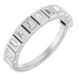 Platinum Straight Baguette Natural Diamond Bezel-Set Anniversary Band – 1/3–9/10 CTW