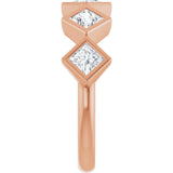 10K Gold Square Lab-Grown Diamond Bezel-Set Anniversary Band – 3/4–2 CTW (Style 126546) - Rose Gold - view 4