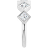 14K Gold Square Natural Diamond Bezel-Set Anniversary Band – 3/4–2 CTW - White Gold - view 4
