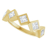 10K Gold Square Lab-Grown Diamond Bezel-Set Anniversary Band – 3/4–2 CTW (Style 126546) - Yellow Gold - view 5