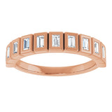 14K Gold Straight Baguette Lab-Grown Diamond Bezel-Set Anniversary Band – 1/3–9/10 CTW - Rose Gold - view 3