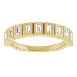 10K Gold Straight Baguette Lab-Grown Diamond Bezel-Set Anniversary Band – 1/4–7/8 CTW - Yellow Gold - view 3