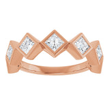 10K Gold Square Lab-Grown Diamond Bezel-Set Anniversary Band – 3/4–2 CTW (Style 126546) - Rose Gold - view 3