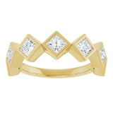 14K Gold Square Lab-Grown Diamond Bezel-Set Anniversary Band – 3/4–2 CTW - Yellow Gold - view 3