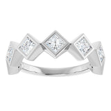10K Gold Square Lab-Grown Diamond Bezel-Set Anniversary Band – 3/4–2 CTW (Style 126546) - White Gold - view 3