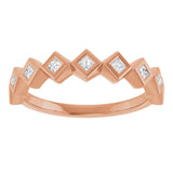 14K Gold Square Natural Diamond Bezel-Set Anniversary Band – 1/8–5/8 CTW - Rose Gold - view 3