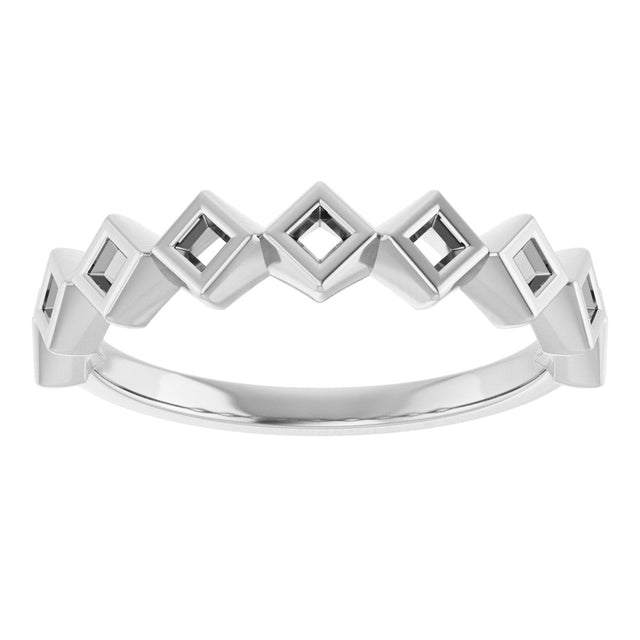 14K Gold Square Lab-Grown Diamond Bezel-Set Anniversary Band – 1/10–5/8 CTW - White Gold - view 5