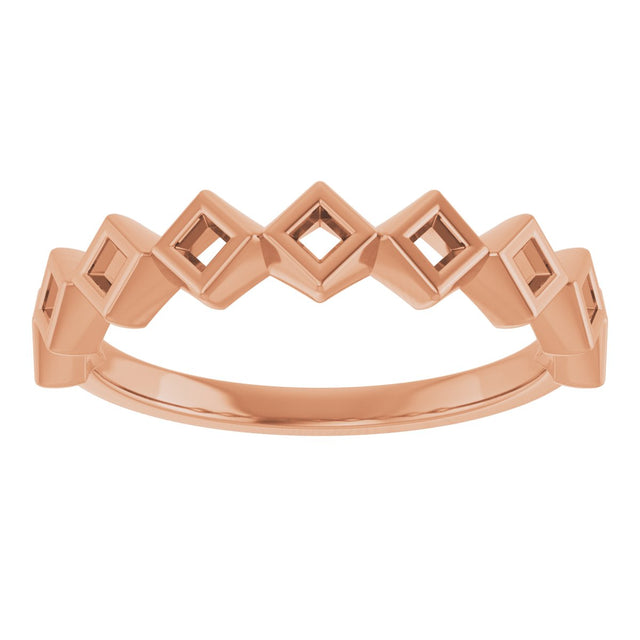 14K Gold Square Lab-Grown Diamond Bezel-Set Anniversary Band – 1/10–5/8 CTW - Rose Gold - view 5