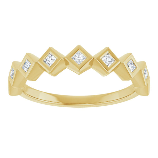 10K Gold Square Lab-Grown Diamond Bezel-Set Anniversary Band – 1/8–5/8 CTW - Yellow Gold - view 3