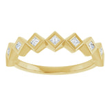 14K Gold Square Natural Diamond Bezel-Set Anniversary Band – 1/8–5/8 CTW - Yellow Gold - view 3