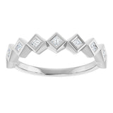 14K Gold Square Natural Diamond Bezel-Set Anniversary Band – 1/8–5/8 CTW - White Gold - view 3