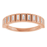 14K Gold Straight Baguette Natural Diamond Bezel-Set Anniversary Band – 1/4–7/8 CTW - Rose Gold - view 3
