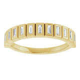 10K Gold Straight Baguette Natural Diamond Bezel-Set Anniversary Band – 1/4–5/8 CTW - Yellow Gold - view 3
