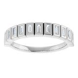 10K Gold Straight Baguette Lab-Grown Diamond Bezel-Set Anniversary Band – 1/4–7/8 CTW - White Gold - view 3